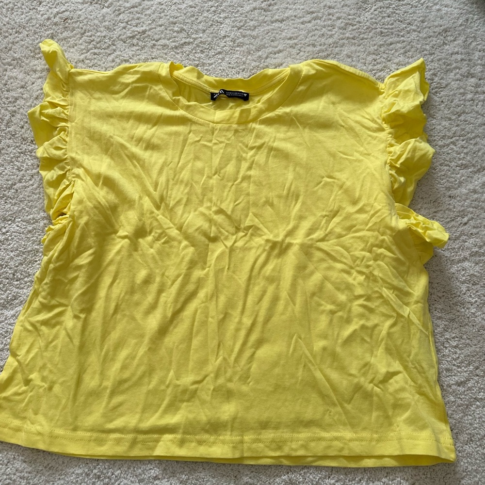 Yellow Zara Ruffle tee - Picture 2 of 2